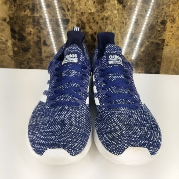Adidas Mens Lite Recer Running Shoe Blue And White